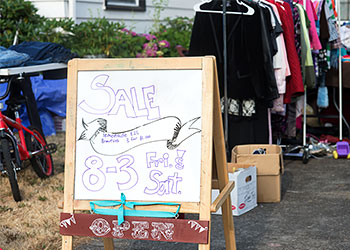 Yard sale before moving