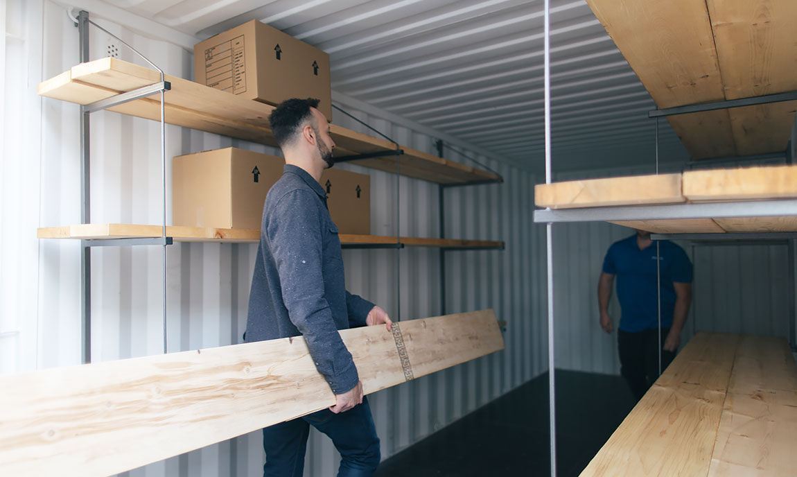 How To Build Simple Shelves in a Shipping Container 