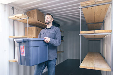 Storage container with shelving - BigSteelBox