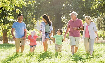 Family walking together