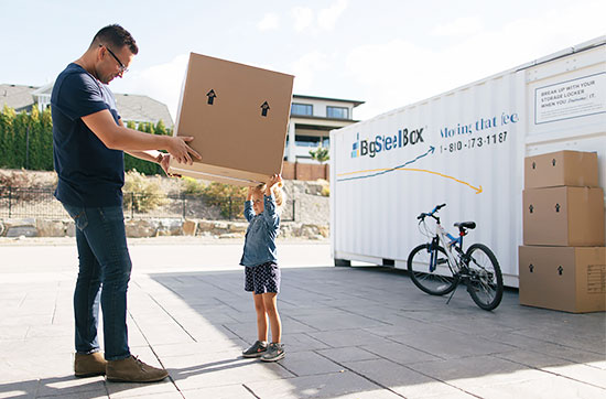 Family moving with a BigSteelBox