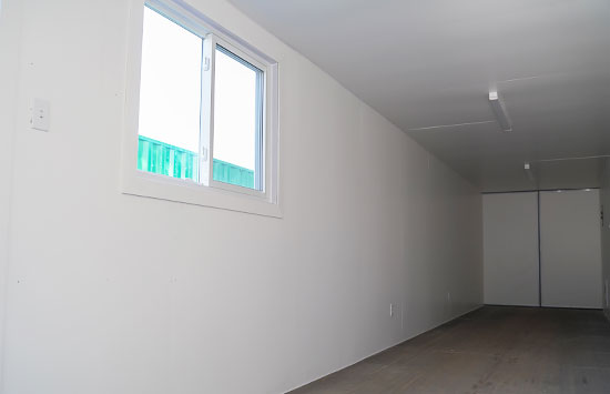 PVC wall package in a modified shipping container - BigSteelBox