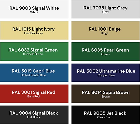 Paint colour options for you modified shipping container - BigSteelBox