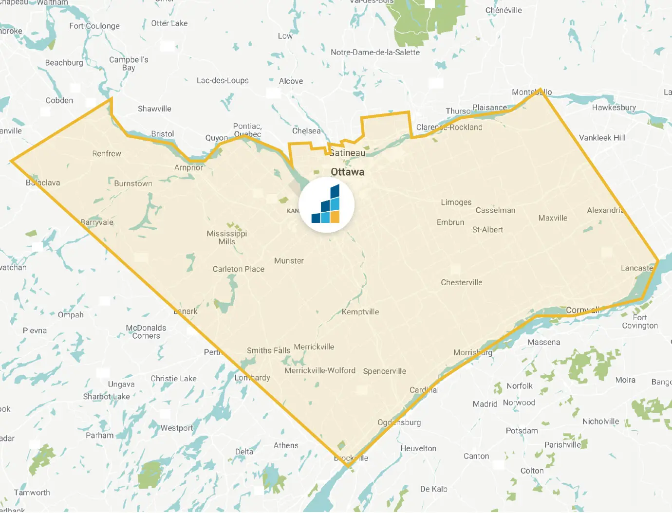 Ottawa's Location Map