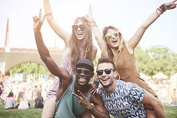 Friends enjoying an outdoor event