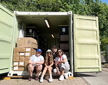 The Health Emergency Management Team inside the Emergency Preparedness Container at Squamish, BC, General Hospital - BigSteelBox