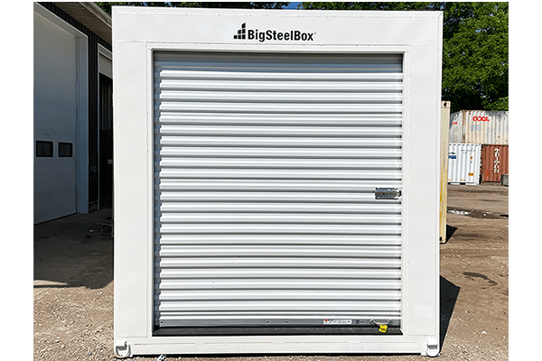 Roll Up Door in a modified 10-foot shipping container - BigSteelBox