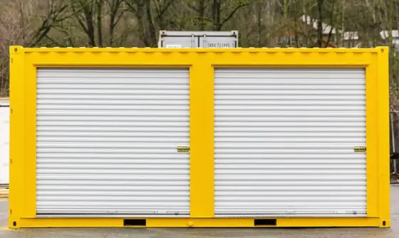 Modified Container Hazardous Containment Unit with Roll Up Doors - BigSteelBox