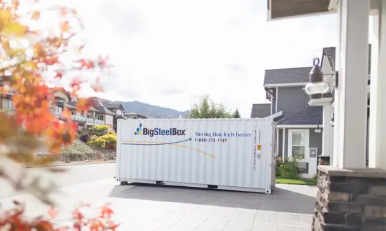 Storage container in a driveway - BigSteelBox