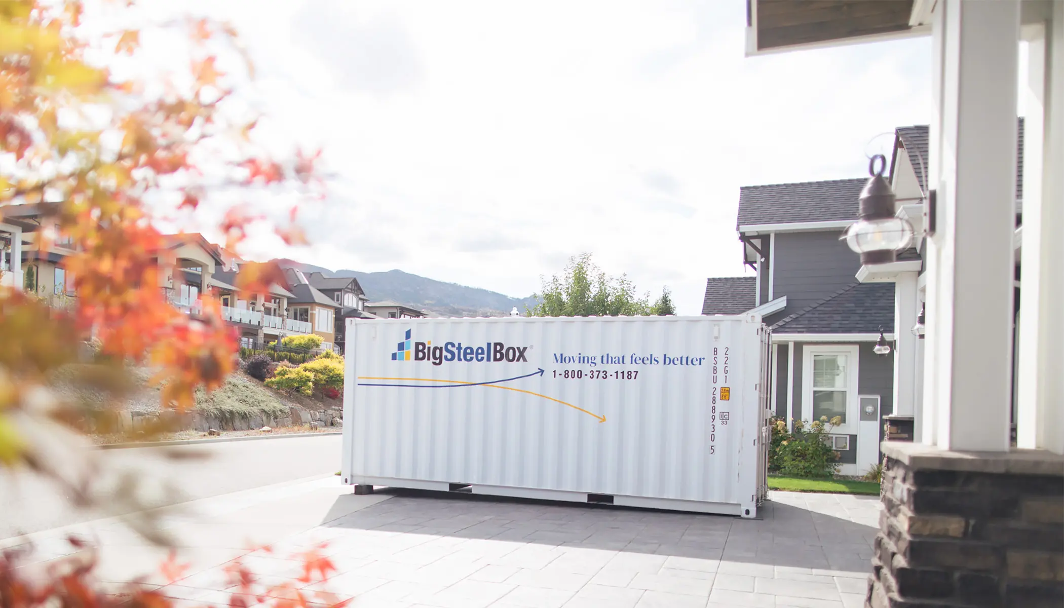 Storage container in a driveway - BigSteelBox