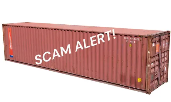 Shipping container sales scam warning